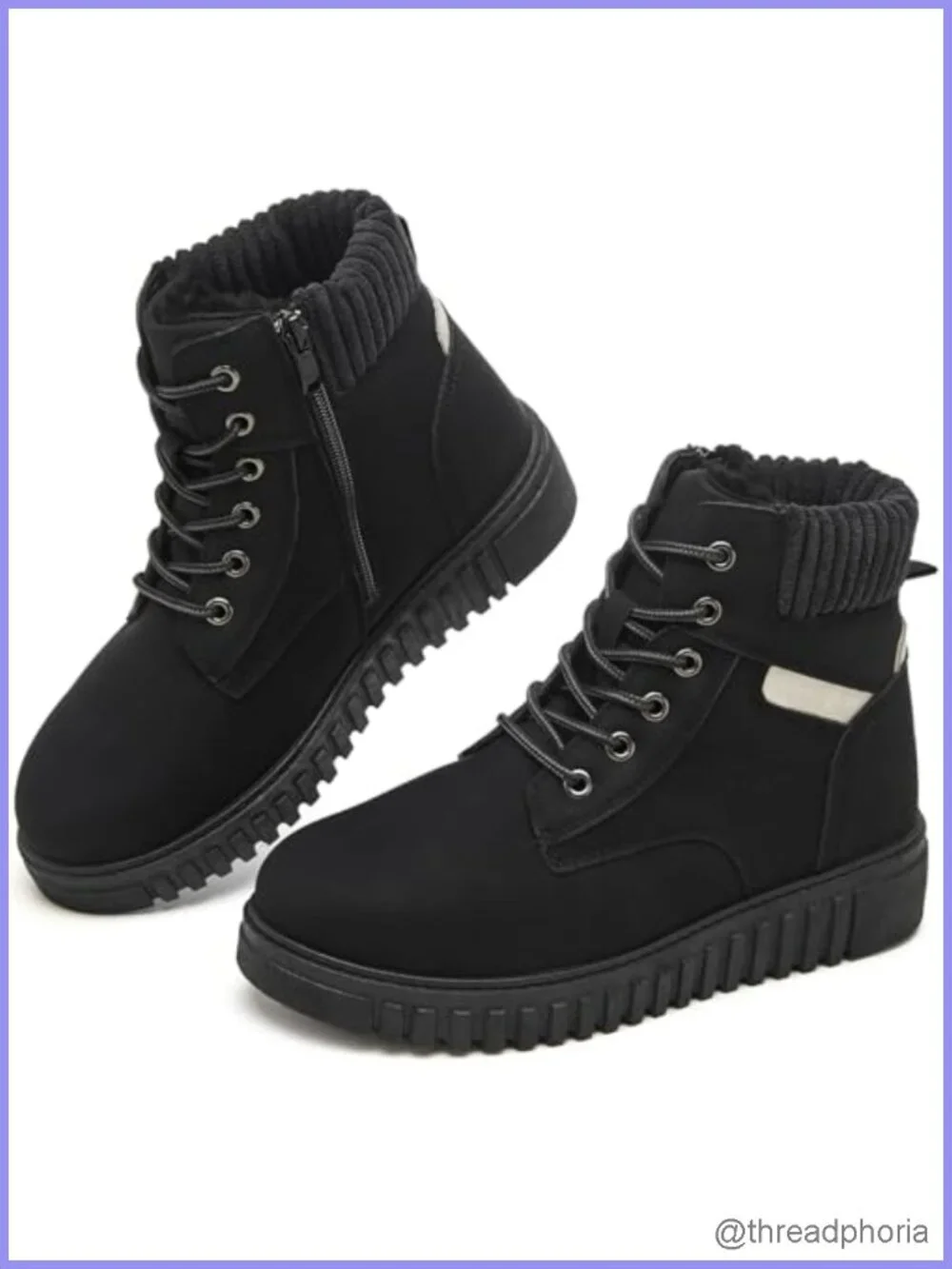 Waterproof Faux Leather Ankle Boots Non Slip PVC Sole Winter Hiking Outdoor